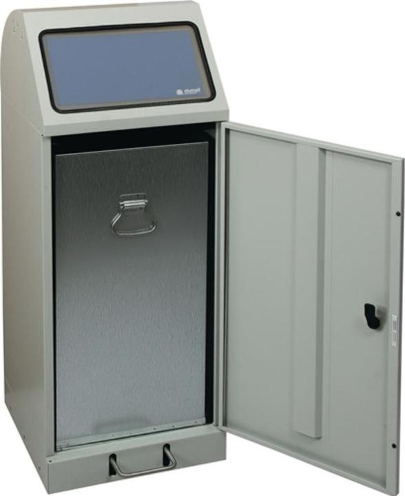 Actual product image Recyclable waste bin 70 l H1000xW400xD380mm light grey, RAL 7035 galvanised insert, with pedal lever (70 l)