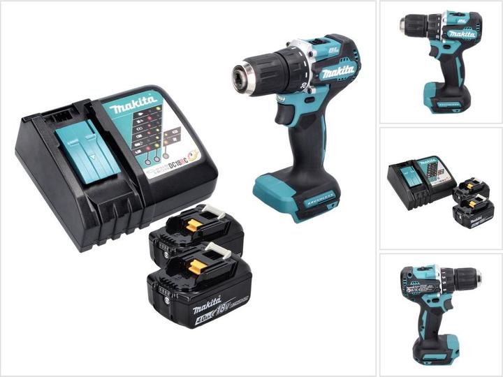 Produktbild Makita DDF 487 RM Akku Bohrschrauber 18 V 40 Nm Brushless + 2x Akku 4,0 Ah + Ladegerät