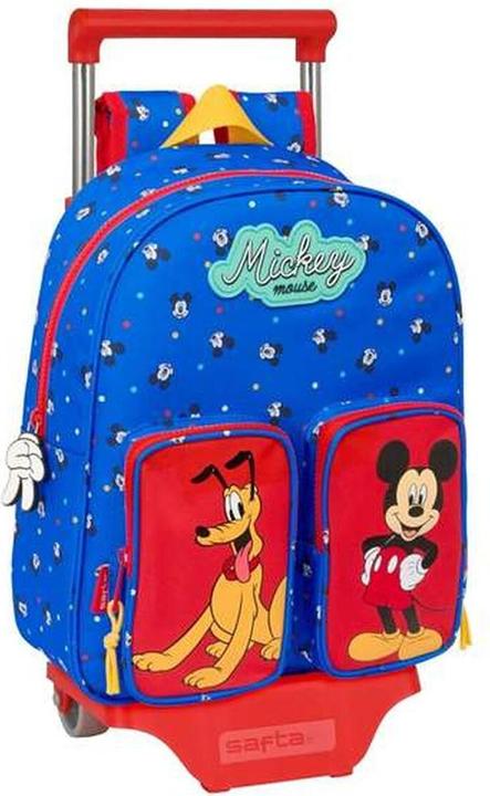 Mickey Mouse Club House Schulrucksack mit Rädern Mickey Mouse Clubhouse Good day Blau 28 x 34 x 10 cm