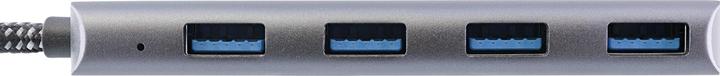 Immagine prodotto InLine Hub USB 3.2 Type-C a 4x A 10Gb/s custodia in metallo grigio (USB-C, 4 porte)
