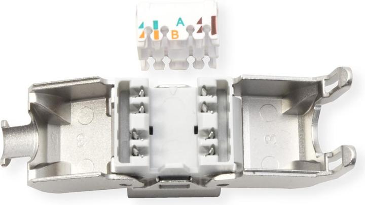 Actual product image Roline Keystone Cat6A/Cl.EA RJ45 shielded toolless silverf. (Keystone module)