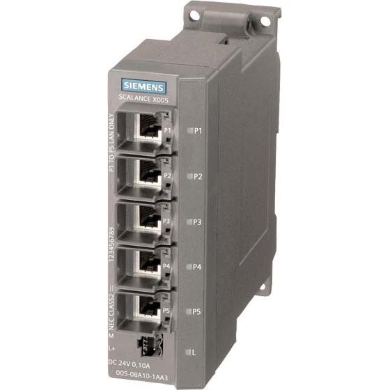 Siemens Industrial Ethernet Switch 6GK5005-0BA10-1AA3 (5 Ports), Netzwerk Switch