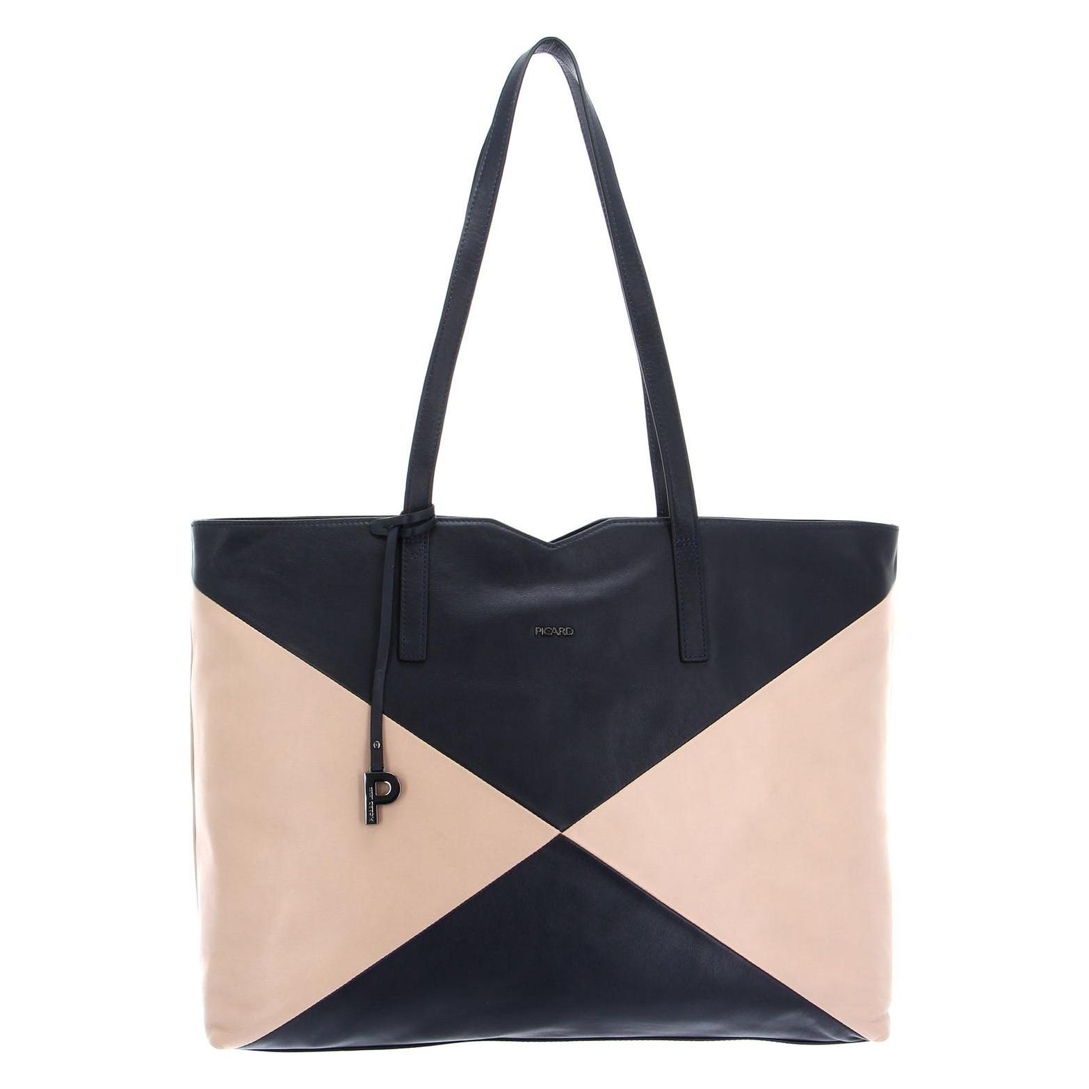 Picard, Damen, Tasche, Harlekin Shopper, Mehrfarbig, Blau, Beige