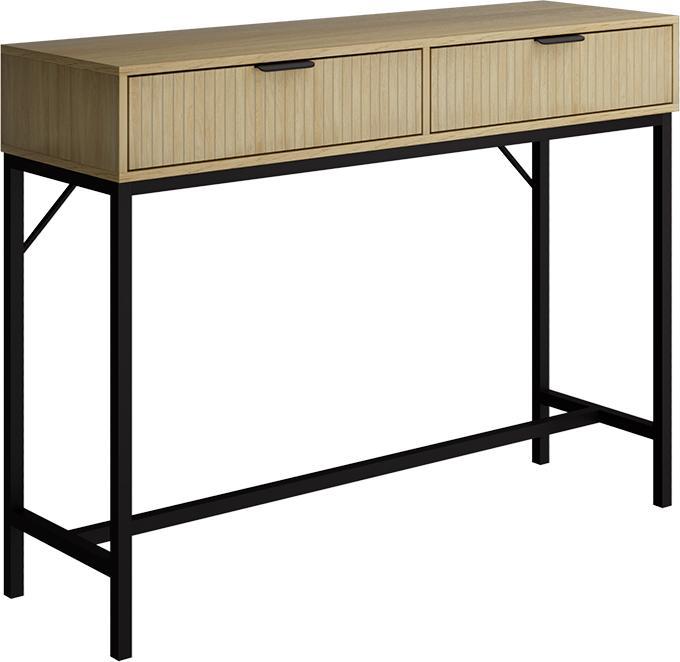 Image du produit Vicco Bureau Lennox, chêne/noir, 100 x 30 cm avec 2 tiroirs (100 x 75 x 30 cm)