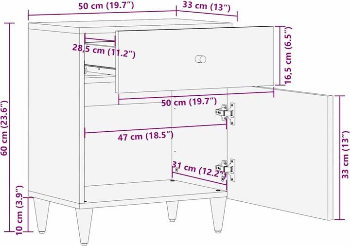 Immagine prodotto vidaXL Nachttisch (50 x 33 x 60 cm)