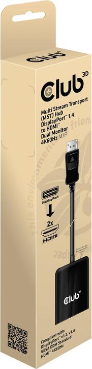 Produktbild Club 3D Club3D Multi Streaming Transport Hub 1xDP->2xHDMI (HDMI, 20 cm)