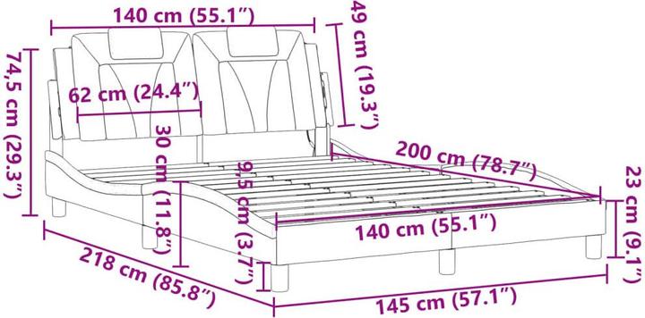 Produktbild vidaXL Bettgestell (140 x 200 cm)