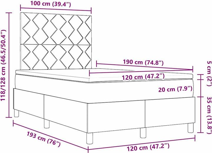 Produktbild vidaXL Bettmatratze (120 x 190 cm)