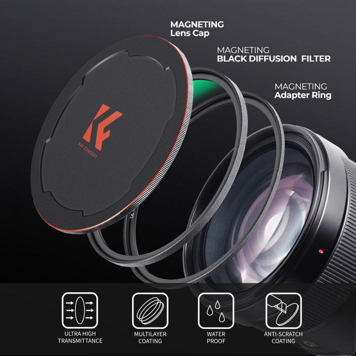 Image du produit K&F Concept Concept Magnetic 1/4 Black Mist Filter Nano X - 82mm (82 mm, Filtre Black Mist, 82 mm)