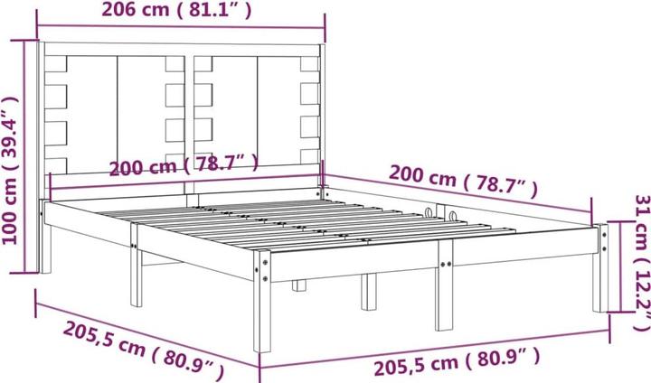 Produktbild vidaXL Bettgestell (200 x 200 cm)
