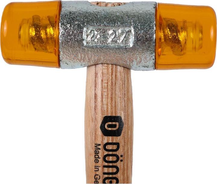 Produktbild Dönges Kunststoffhammer mit lackiertem Eschenstiel, 27 mm, gelb (220 g)