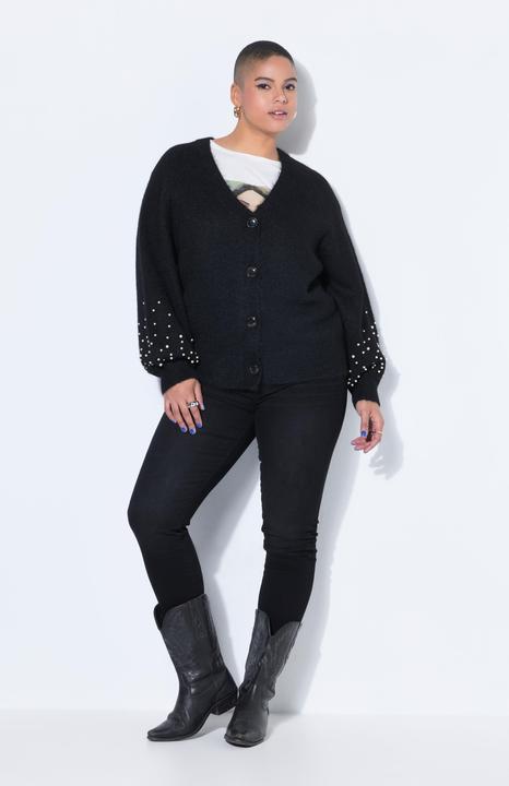 Produktbild Studio Untold Strickjacke, Oversize Shape, Ballonärmel mit Zierperlen (60)