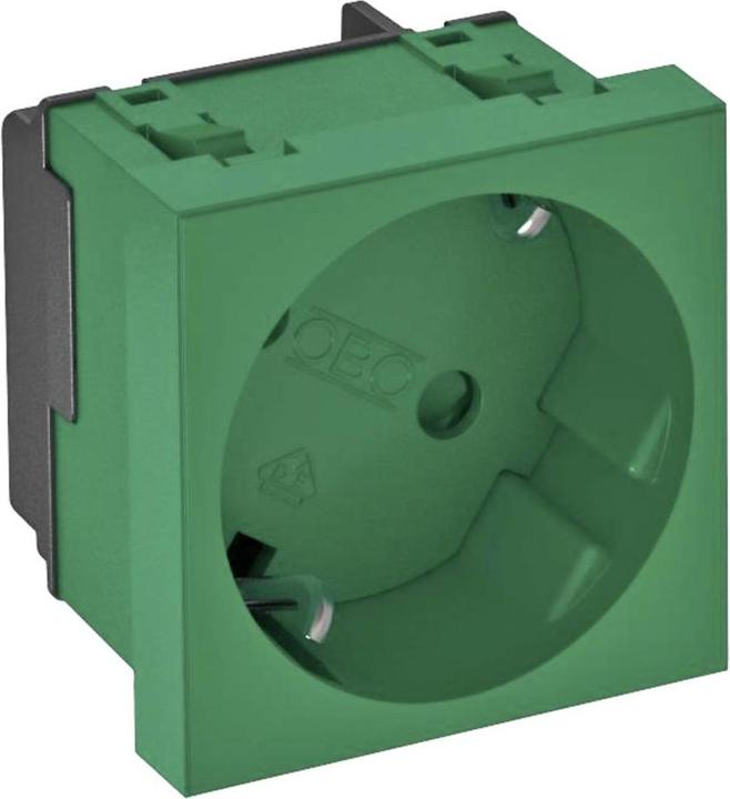 Actual product image OBO Bettermann STD-D3S MZGN1 Socket outlet 33° 1-fold protective contact 6120077