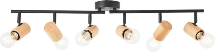 Produktbild Brilliant Kerry Spotrohr 6-flammig schwarz/holz Metall/Bambus 6x A60, E27, 40 (E27)