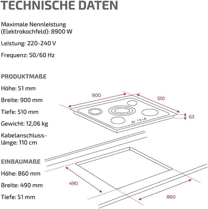 Produktbild Teka TR 951 (90 cm, Elektrokochfeld)