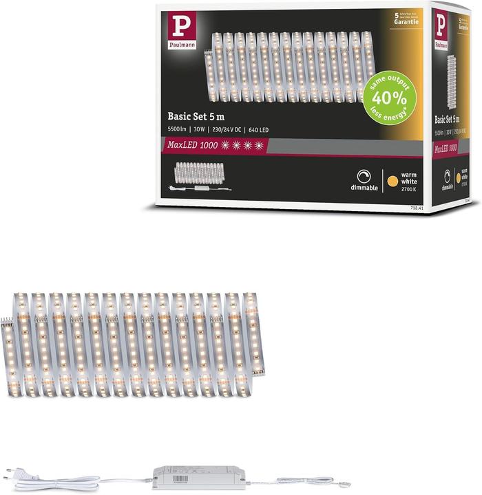 Immagine prodotto Paulmann MaxLED 1000 Basisset (Bianco caldo, 500 cm, Interno)