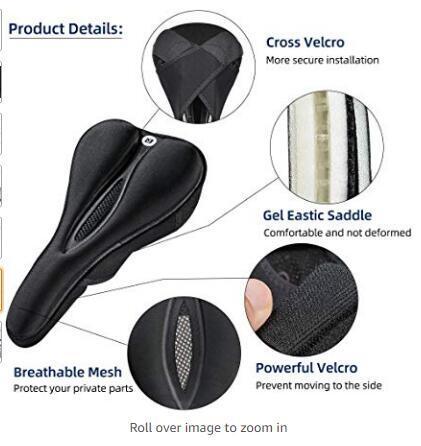 Actual product image Rockbros LF047-S silicone gel bicycle seat cover size M - black