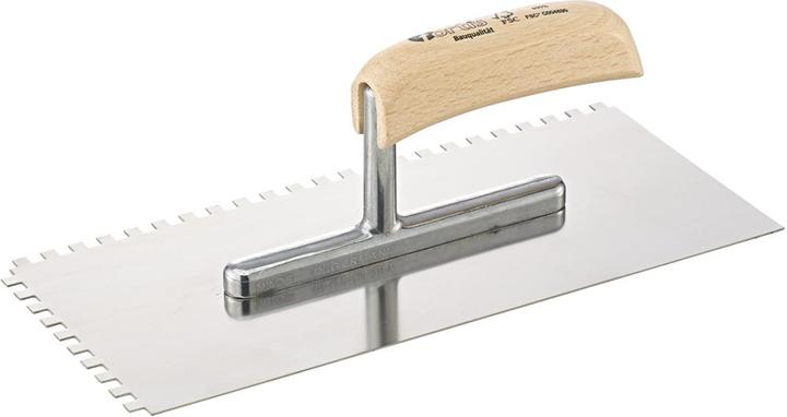 Actual product image Magni Smoothing trowel 280x130mm serrated 6x6mm stainless FORTIS Bau