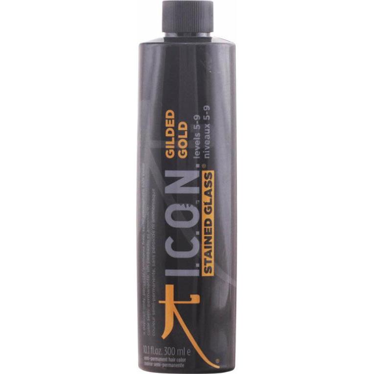 I.C.O.N., Haarfarbe, STAINED GLASS GILDED GOLD semi-permanent levels 5-9 300 ml (5-9)