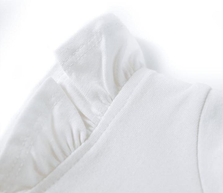 Immagine prodotto vidaXL Maglietta da bambino con maniche a balze Ecru 128,Materiale: 95 (128)