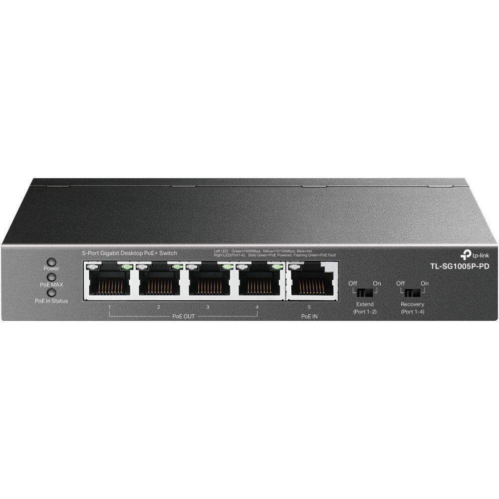 TP-Link TL-SG1005P-PD (5 Ports), Netzwerk Switch, Schwarz