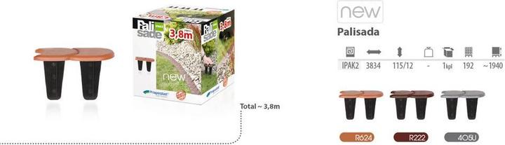 Produktbild Prosperplast Flache Gartenpalisaden-Steinkugel 12 cm x 3,8 m (IPAK2-405U) (383.40 cm)