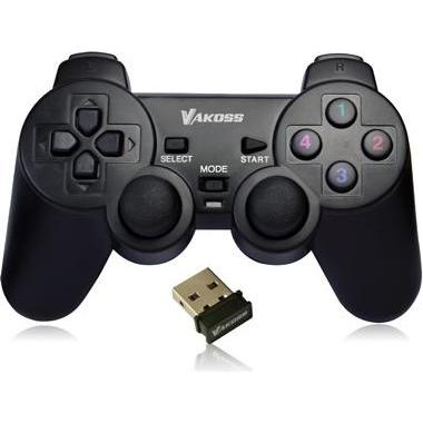Vakoss Gamepad Bezprzewodowy USB Z Funkcją Dual Shock Pc/Ps3 Tryb Cyfrowy I Analogowy Gp-4705bk (PC, PS3), Gaming Contro...