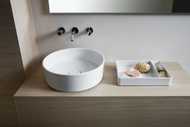 Produktbild Laufen Waschtisch-Schale KARTELL 420x420x135mm o ÜL ohne Hahnloch weiss (420 mm, 420 mm)