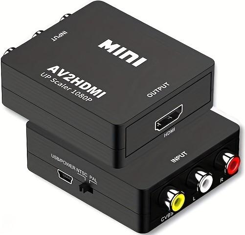 PhoneLook Mini adaptateur Cinch RCA AV vers HDMI 1080P Convertisseur pour TV / PC / console de jeux (Accessories)