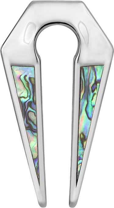 Produktbild Star Piercing Ohrgewicht Schlüsselloch silber zwei Spitzen mit Abalone (ohne Messing, Chirurgenstahl 316L)