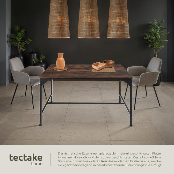Image du produit tectake Table de salle à manger Belfast (120 x 120 x 75 cm)