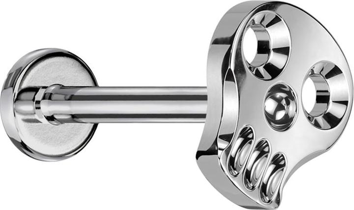Produktbild Star Piercing Micro Labret Innengewinde silber hohler Totenkopf silber (Titan, ohne Messing)