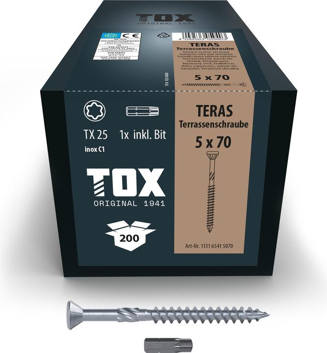 Actual product image Tox TERAS 5,0 x 70 (200 pcs.) (200 Screws per piece)