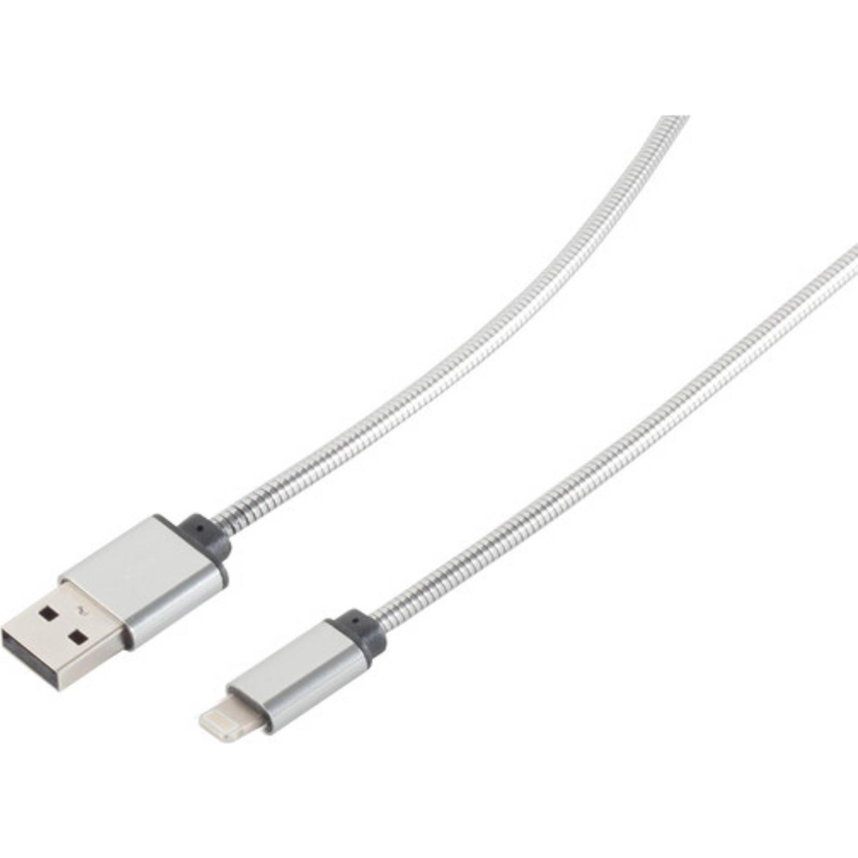Shiverpeaks 14-13001 1m USB A Lightning Silber Handykabel (1 m, USB 2.0), USB Kabel