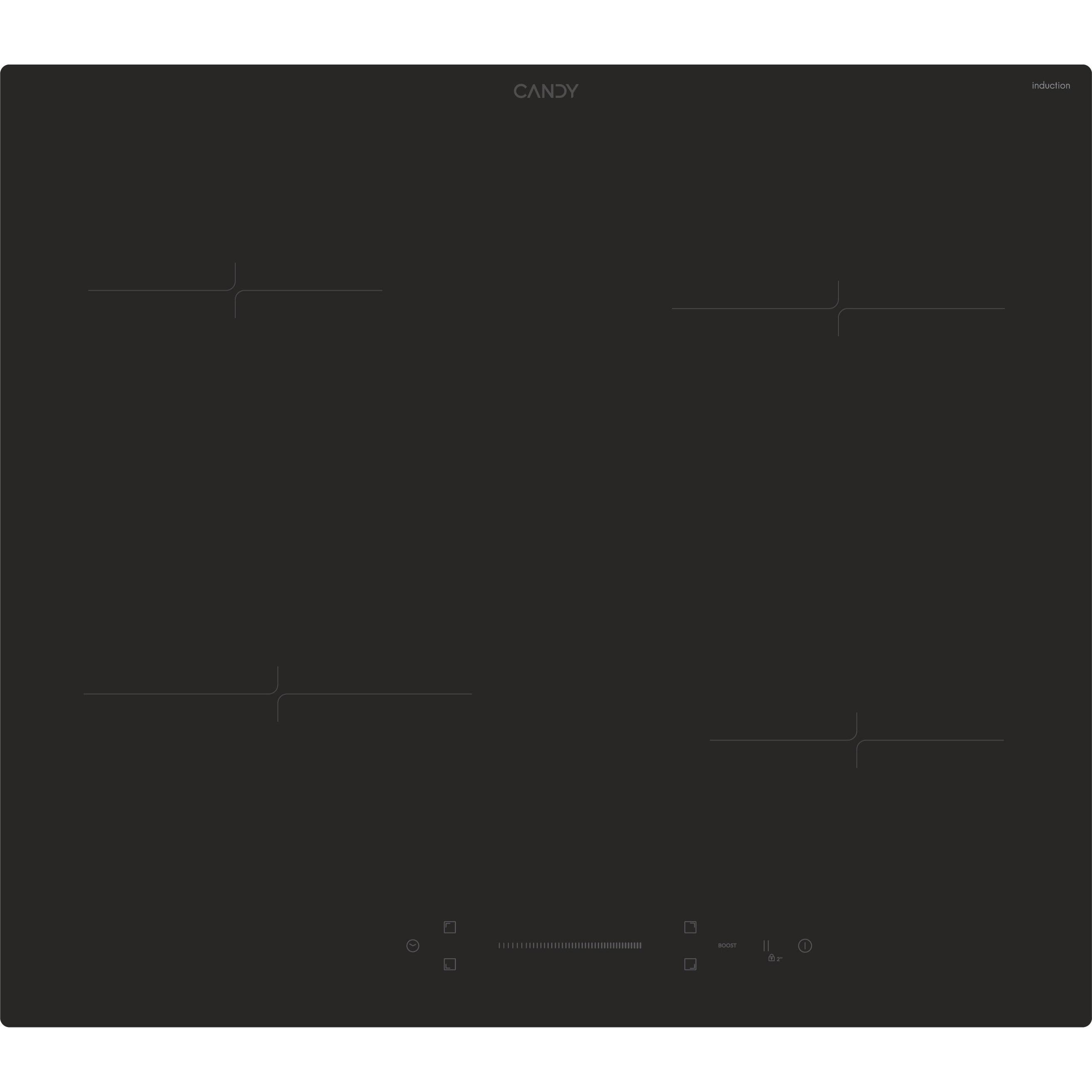 Candy Moderna CI642SCBB Piano Cottura Nero da, Piano di cottura, Nero