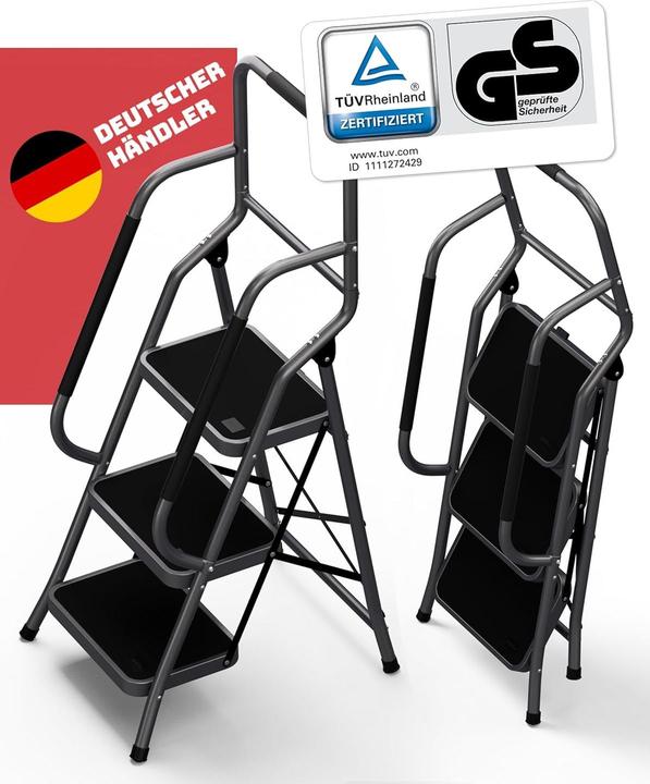 Actual product image Stackmeister 3 Stufen Sicherheitsleiter SM1032 (Folding step, Stile, 53 cm)