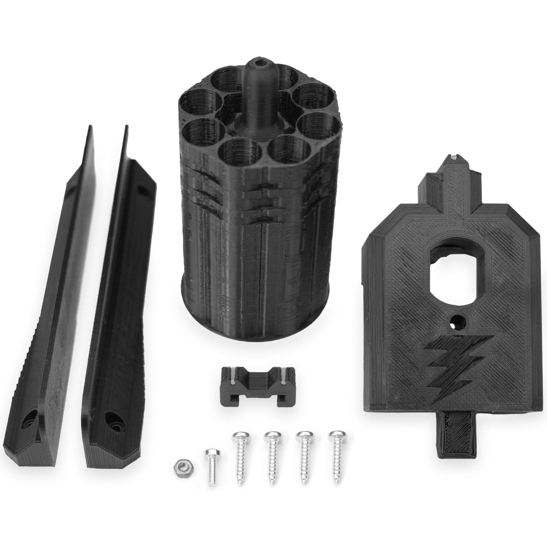 Nerf Blasterparts- Hammershot- 8er Trommel mit Cyberpunk-Front (3D-Druck)