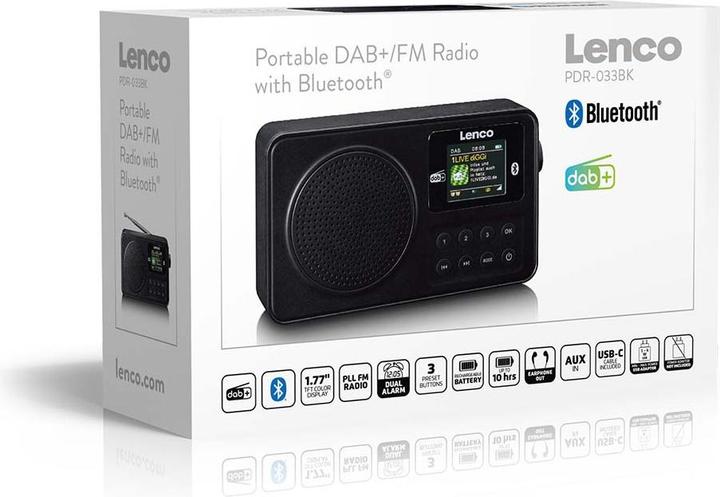 Image du produit Lenco PDR-033BK (DAB+ DAB, FM, Bluetooth)