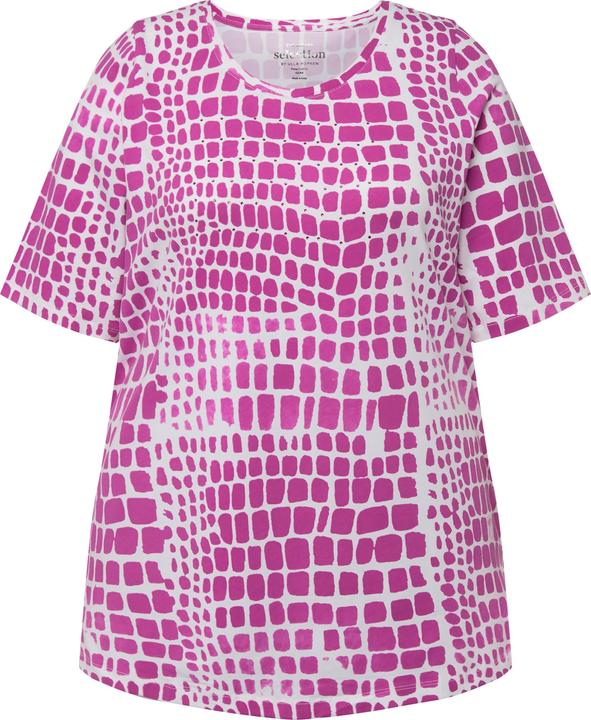 Actual product image Ulla Popken Snakeskin Print Short Sleeve Pima Cotton Tee (42, 44)