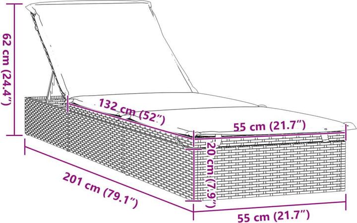 Actual product image vidaXL Sonnenliege (40 cm)