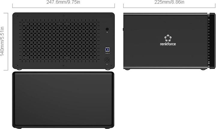 Immagine prodotto Renkforce RF-6647854 8.9 cm (3.5 Zoll) Festplattengehäuse 8 Bay 3.5 Zoll USB-A (