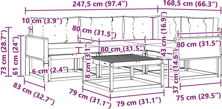 Produktbild vidaXL Outdoor-Sofagarnitur