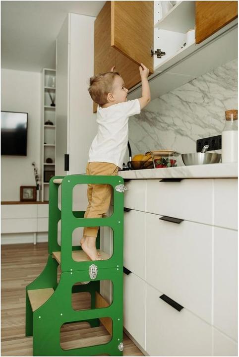 Actual product image Duck Woodworks Learning tower foldable with slide