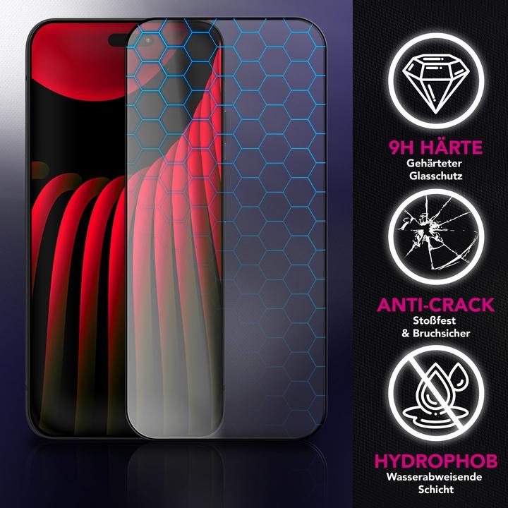 Produktbild Nalia Schutzglas "ArmorGlassX" - 2x Display Glas Ultra Klar 9H Härte - Screen Protector Tempered Glass (2 Stück, Apple iPhone 17 Pro)