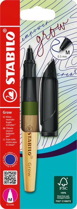 Image du produit STABILO Stylo à bille Grow M'vert (Chêne, Vert mousse, 1x)