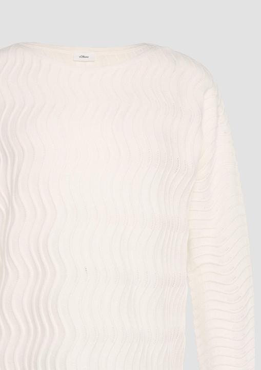 Produktbild s.Oliver Strickpullover Feinstrickpullover mit Wellenstruktur (34)