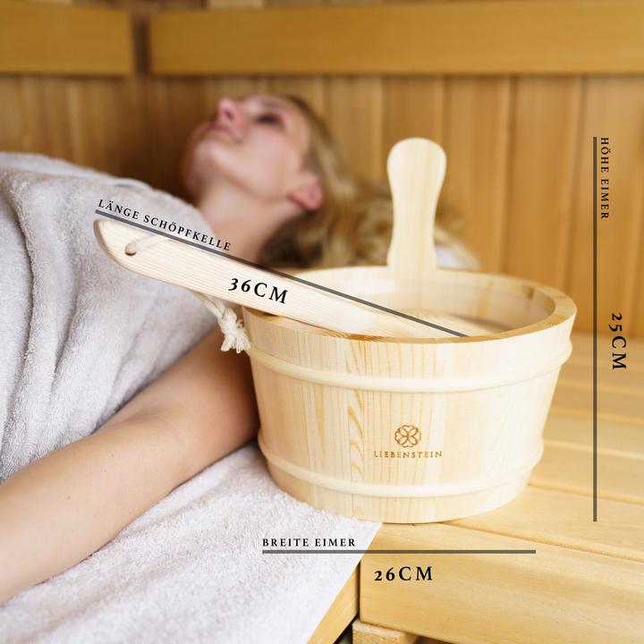 Produktbild Liebenstein Sauna Eimer mit Kelle, Sauna Zubehör Set