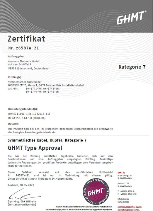 Productafbeelding Digitus Netwerkkabel CAT 7 S/FTP 4 x (S/FTP, CAT7, 100 m)