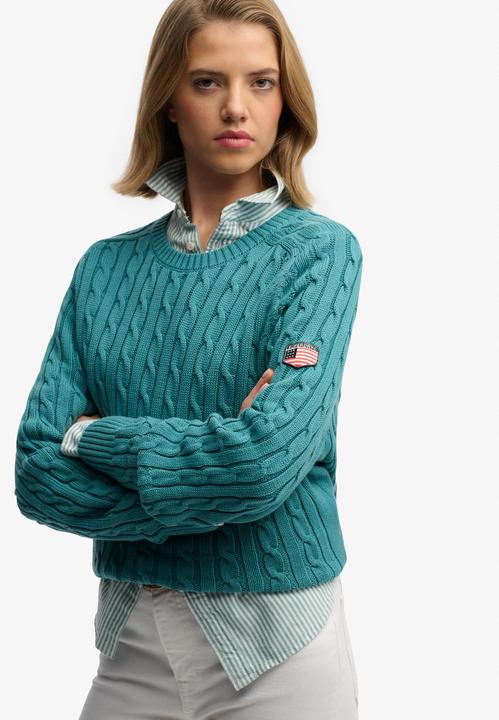 Produktbild Superdry Lässiger Damen-Pullover mit Zopfmuster (XXS)