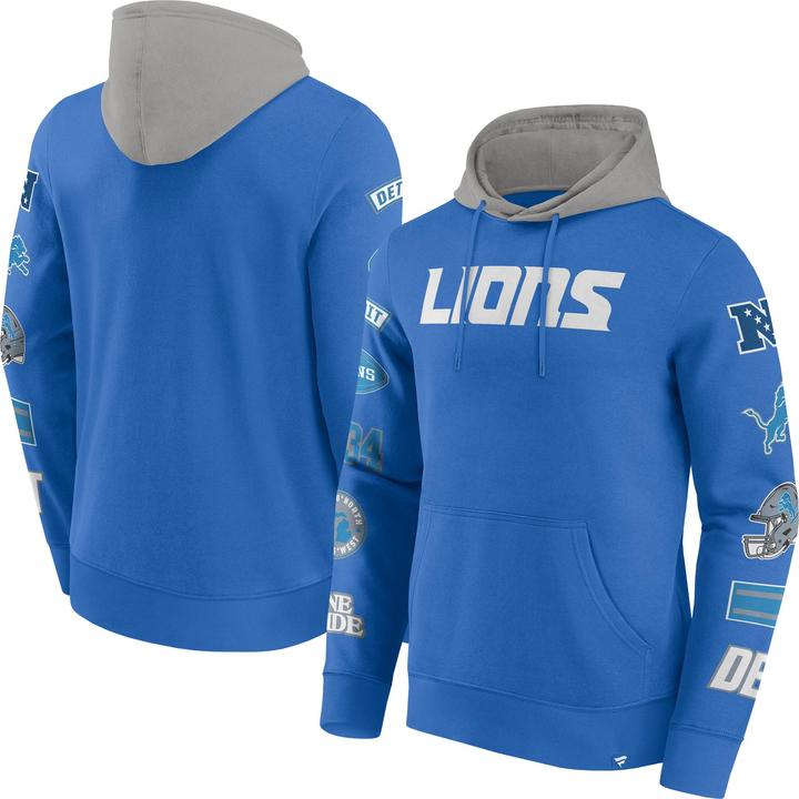 Immagine prodotto Fanatics Felpa con cappuccio Detroit Lions NFL Sleeve Prints sky - XXL (XXL)